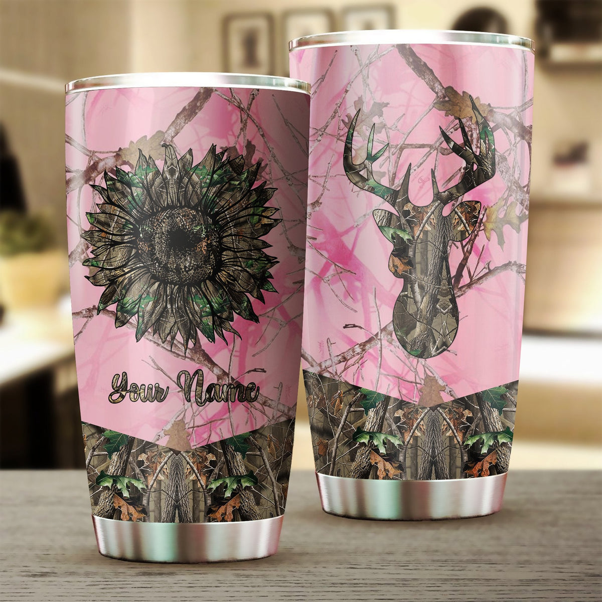 country-girl-pink-camo-deer-head-sunflower-custom-name-full-printing-stainless-steel-tumbler-cup-gifts-for-country-girl-fishing-tumbler