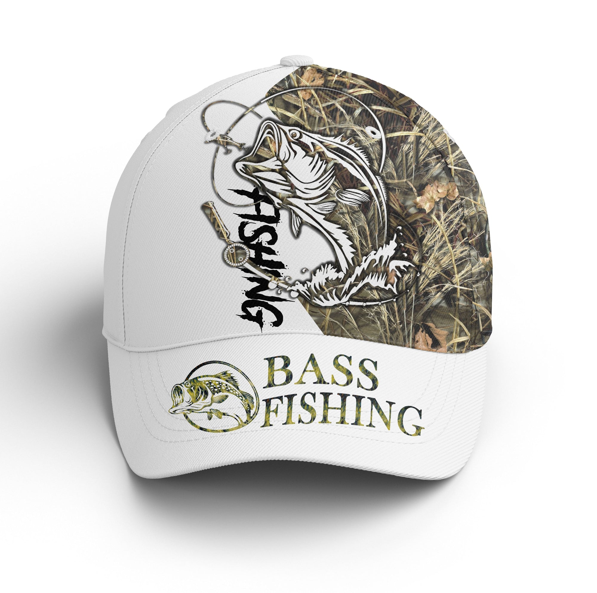 largemouth-bass-fishing-camo-hat-adjustable-mesh-unisex-fishing-baseball-angler-hat-fishing-classic-cap
