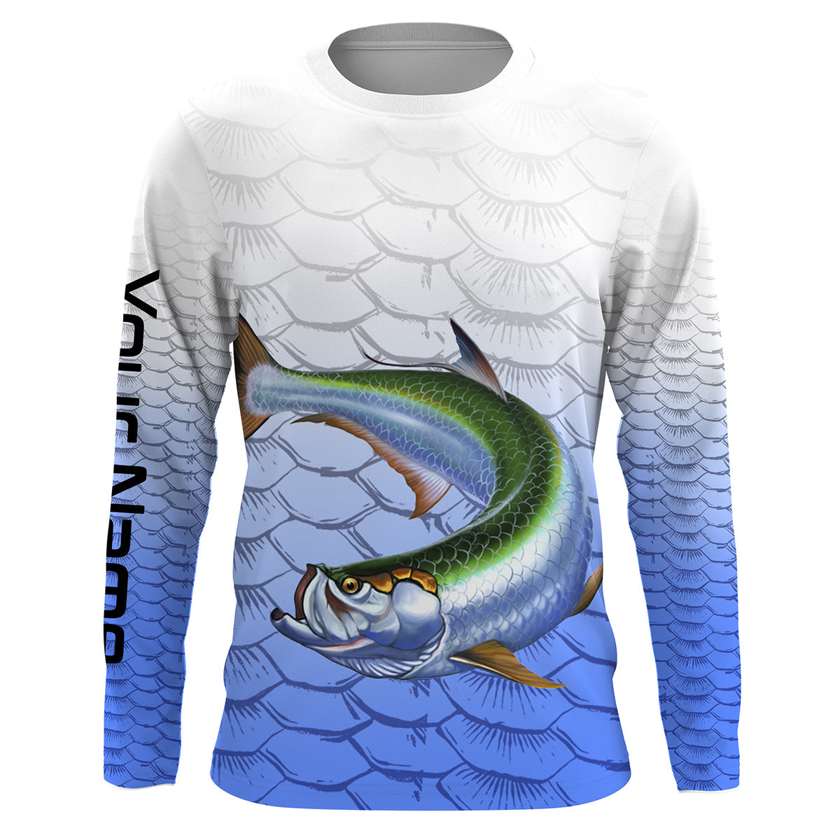 Tarpon Fishing Shirt For Men Long Sleeve Sun Protection UV UPF 30+, Fishing Long Sleeve Shirts - Wonder Print Shop