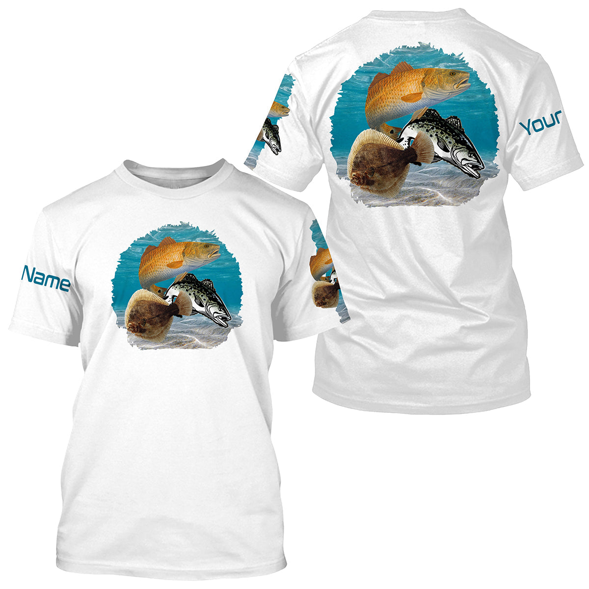 texas-inshore-slam-redfish-trout-flounder-fishing-custom-name-fishing-t-shirt