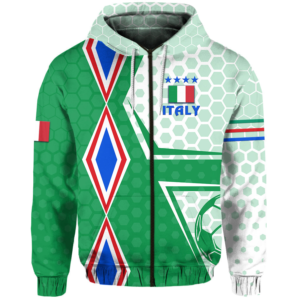 Custom Italy Zip Hoodie Unique Style Green, Custom Text And Number LT8 - Wonder Print Shop