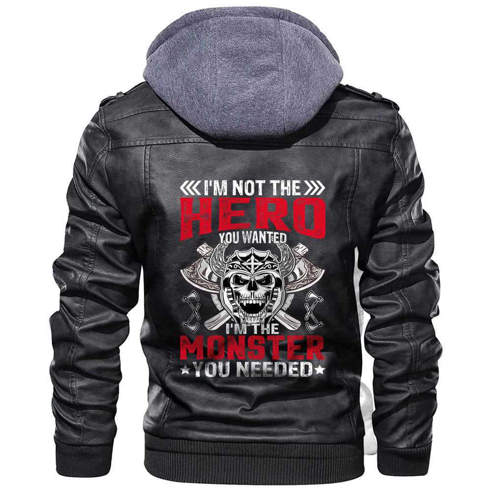 Viking Jacket I'm Not The Hero You Wanted I'm The Monster You Needed Leather Jacket RLT12 - Wonder Print Shop