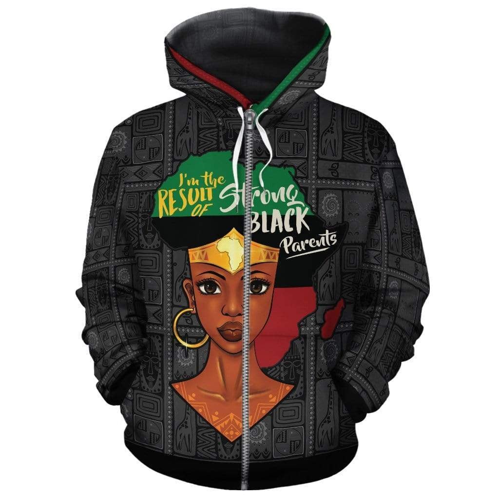 african-blm-hoodie-im-the-result-of-strong-black-parents-zip-hoodie