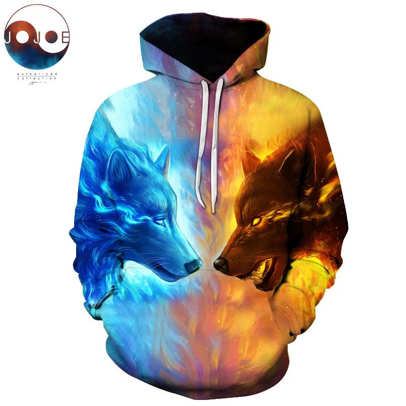 Ice and Fire Wolves Native American Design 3D Hoodies LT10 - Wonder Print Shop