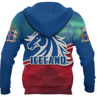 Icelandic Horse Zip Hoodie Aurora Mountain - Wonder Print Shop