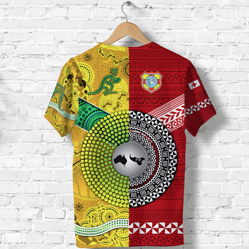 Tonga Ikale Tahi Ngatu And Australia Wallabies Aboriginal T Shirt Rugby Together LT8 - Wonder Print Shop