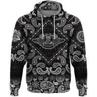 Viking Hoodie In Helmet With Horns with Bandana Paisley Style RLT12 - Wonder Print Shop
