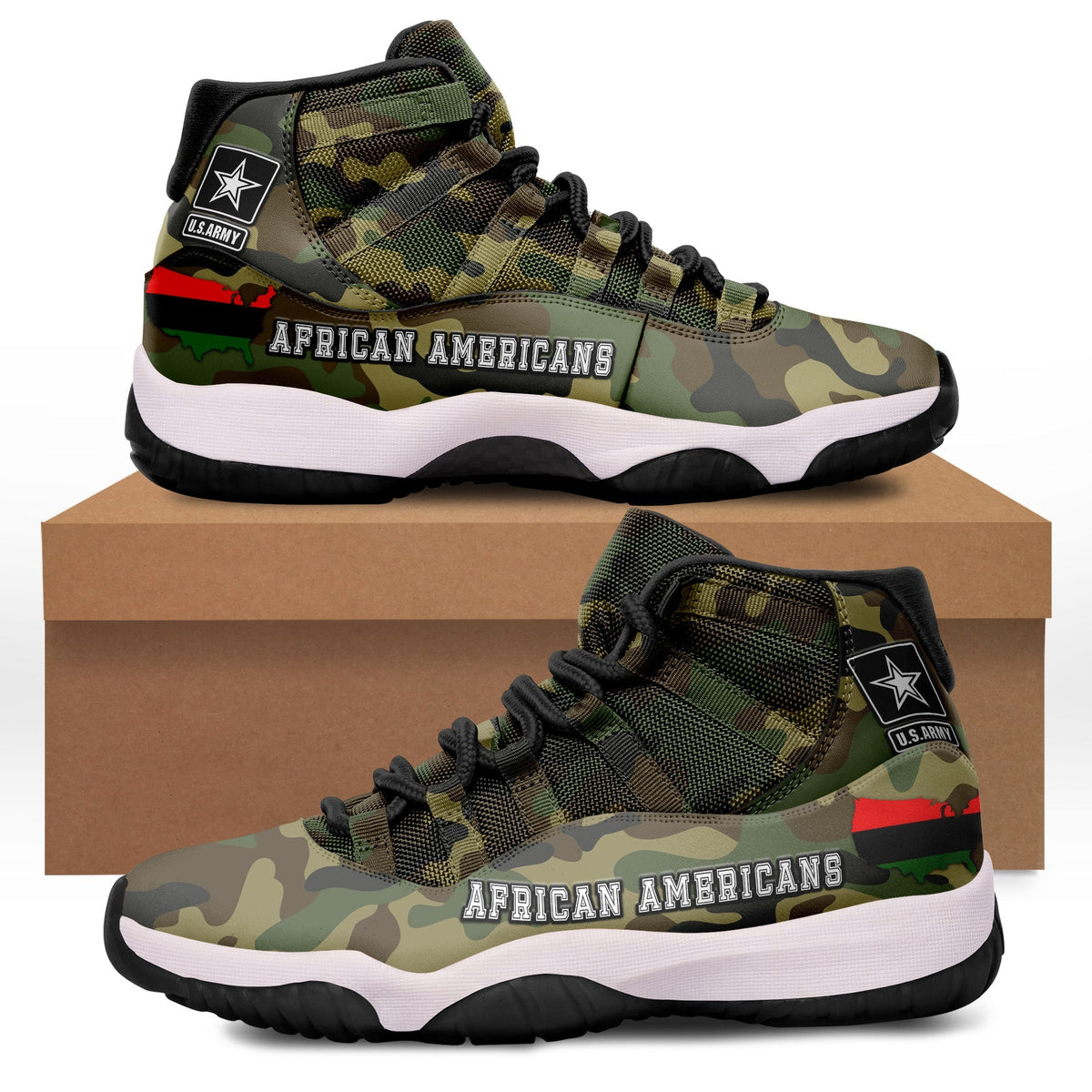 military-of-african-americans-sneakers-flag-simple-style-sneakers-j11