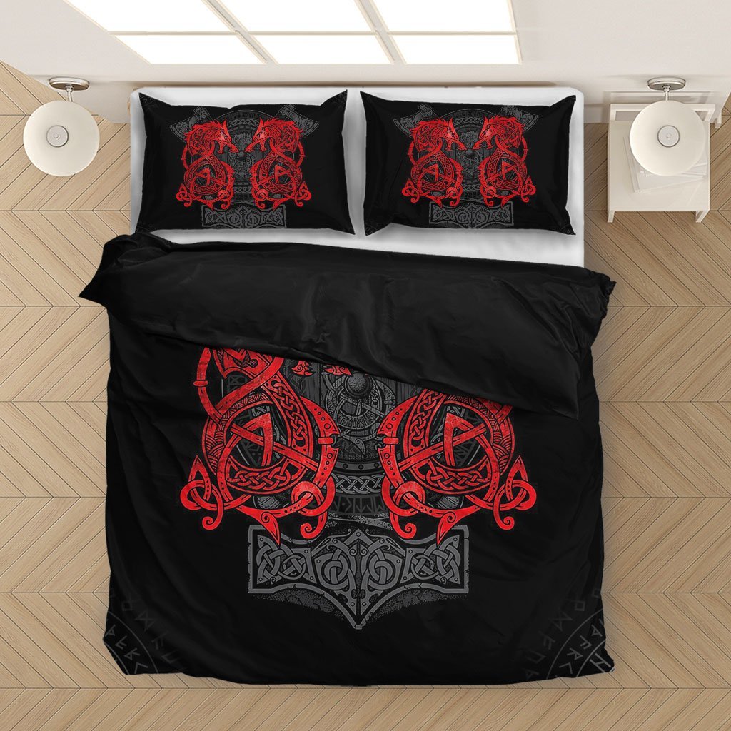 Viking Bedding Set, The Norse Dragon Sheild Duvet Cover RLT12 - Wonder Print Shop