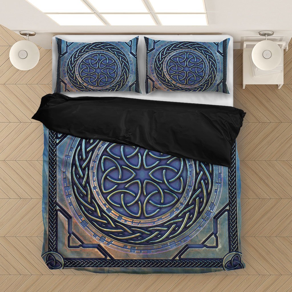 Viking Bedding Set, Triquetra The Celtic Knot with Viking Pattern Duvet Cover RLT12 - Wonder Print Shop
