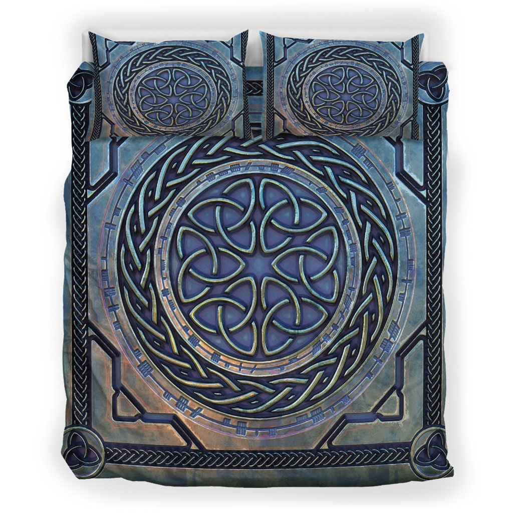 Viking Bedding Set, Triquetra The Celtic Knot with Viking Pattern Duvet Cover RLT12 - Wonder Print Shop