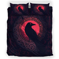 Viking Bedding Set, Mystic Raven with Viking Pattern Duvet Cover RLT12 - Wonder Print Shop