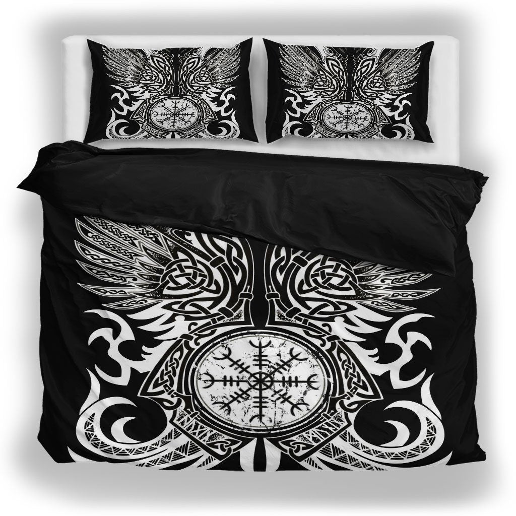 Viking Bedding Set, Helm of Awe Aegishjalmr Duvet Cover RLT12 - Wonder Print Shop