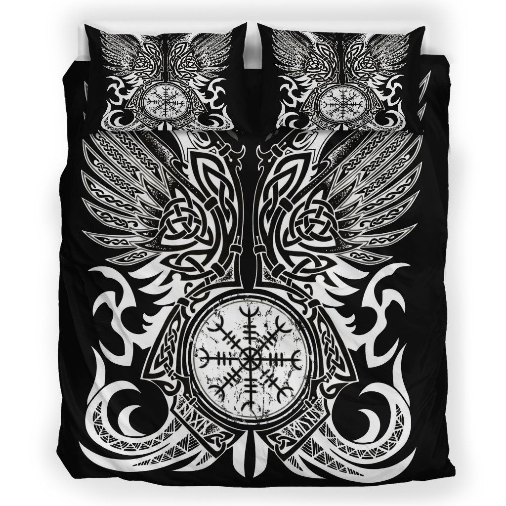 Viking Bedding Set, Helm of Awe Aegishjalmr Duvet Cover RLT12 - Wonder Print Shop