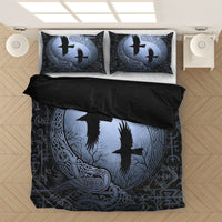 Viking Bedding Set, Ravens in Thunder Night with Viking Pattern Duvet Cover RLT12 - Wonder Print Shop