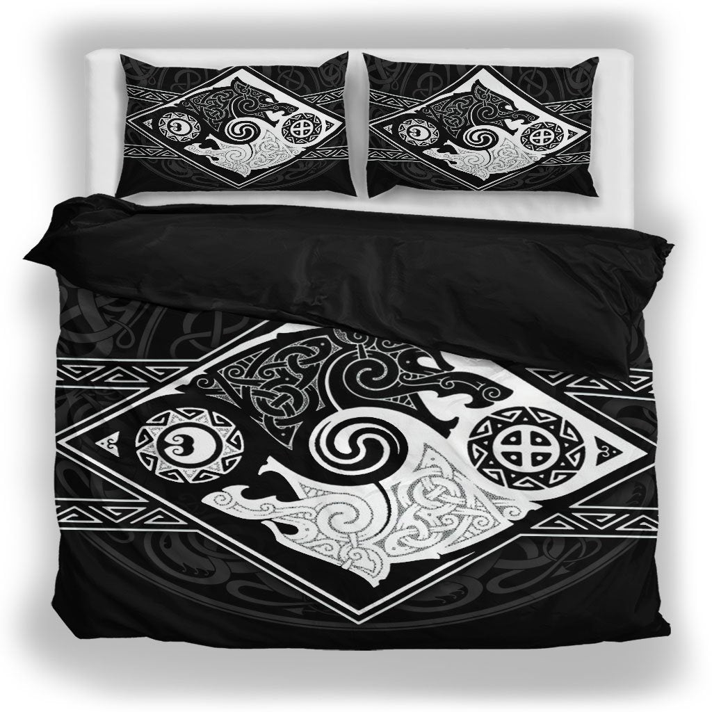 Viking Bedding Set, Skoll and Hati Sons of Fenrir Duvet Cover RLT12 - Wonder Print Shop