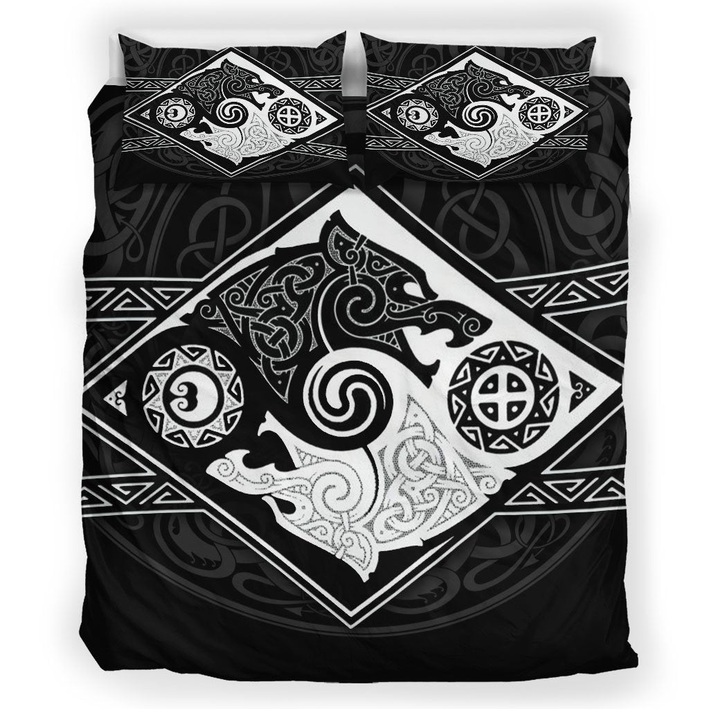 Viking Bedding Set, Skoll and Hati Sons of Fenrir Duvet Cover RLT12 - Wonder Print Shop