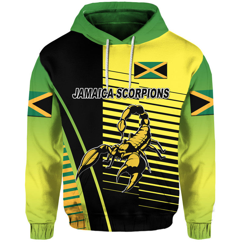 Custom Jamaica Cricket Scorpions Hoodie Simple Style Black LT8 - Wonder Print Shop