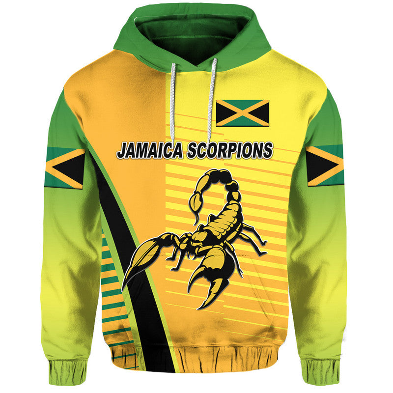 Custom Jamaica Cricket Scorpions Hoodie Simple Style Yellow LT8 - Wonder Print Shop