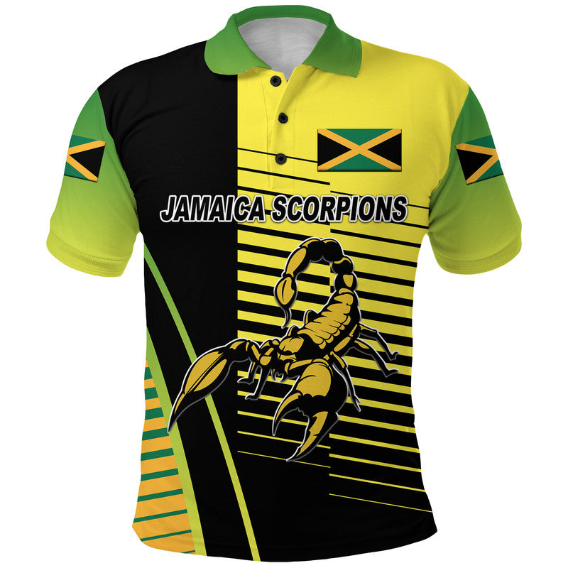 Custom Jamaica Cricket Scorpions Polo Shirt Simple Style Black LT8 - Wonder Print Shop