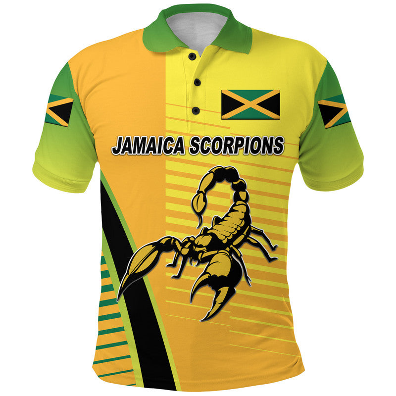 Custom Jamaica Cricket Scorpions Polo Shirt Simple Style Yellow LT8 - Wonder Print Shop