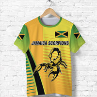 Custom Jamaica Cricket Scorpions T Shirt Simple Style Yellow LT8 - Wonder Print Shop