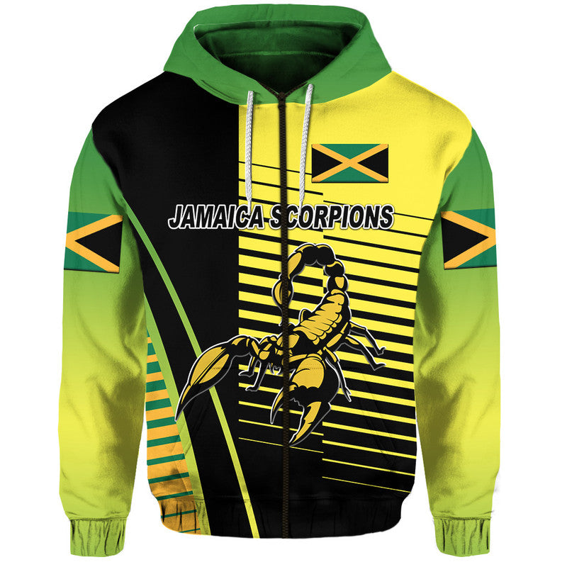 Custom Jamaica Cricket Scorpions Hoodie Simple Style Black LT8 - Wonder Print Shop