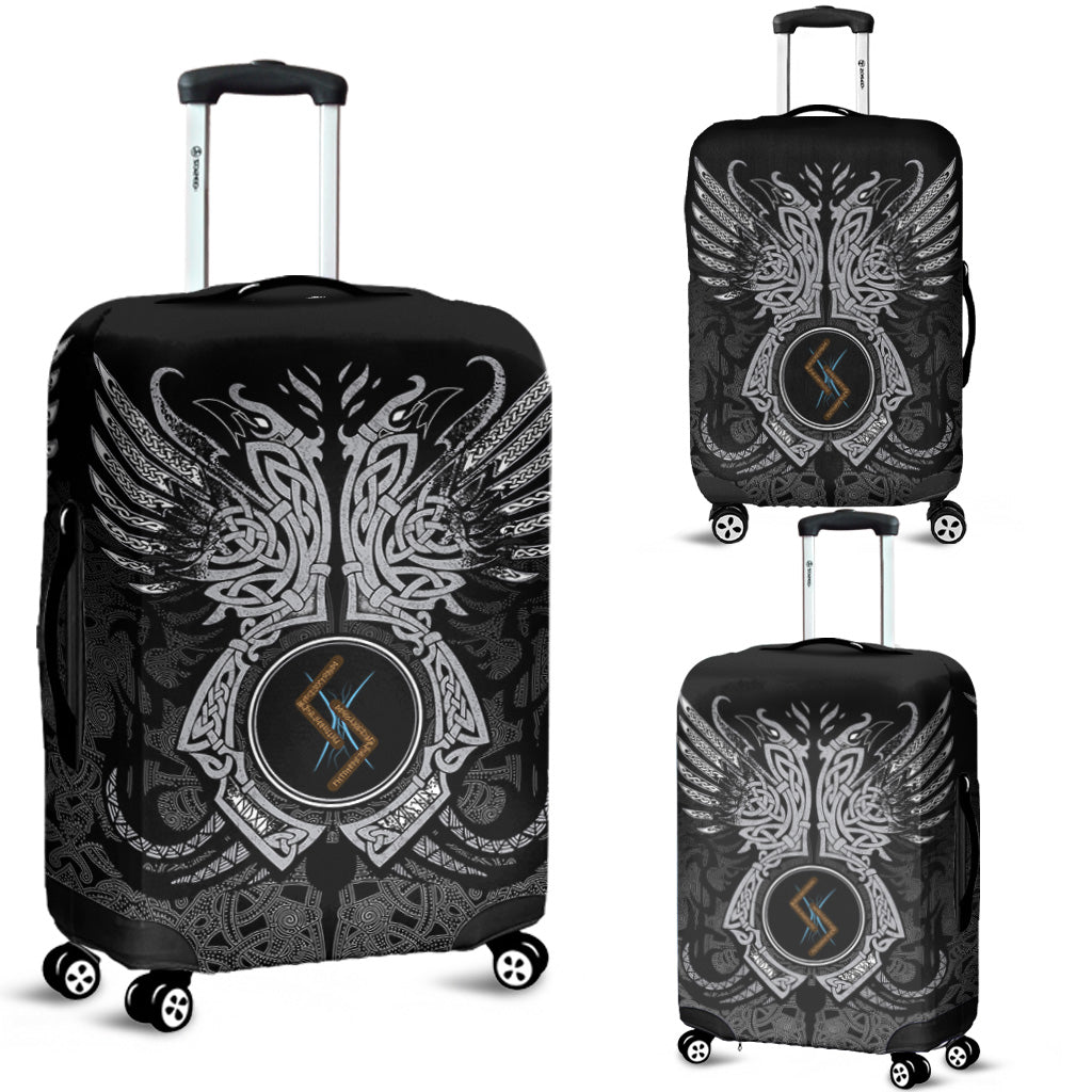 Viking Luggage Cover - Jera Rune, Raven Tattoo RLT12 - Wonder Print Shop