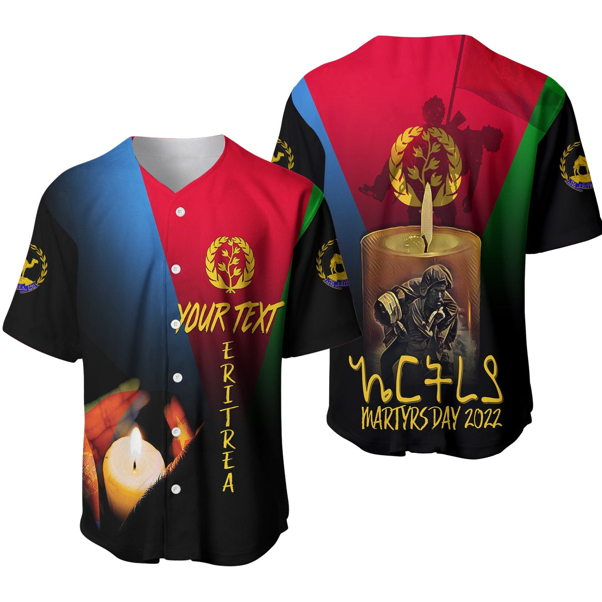 Personalised Eritrea Martyrs Day Baseball Jersey Eternal Glory LT7 - Wonder Print Shop