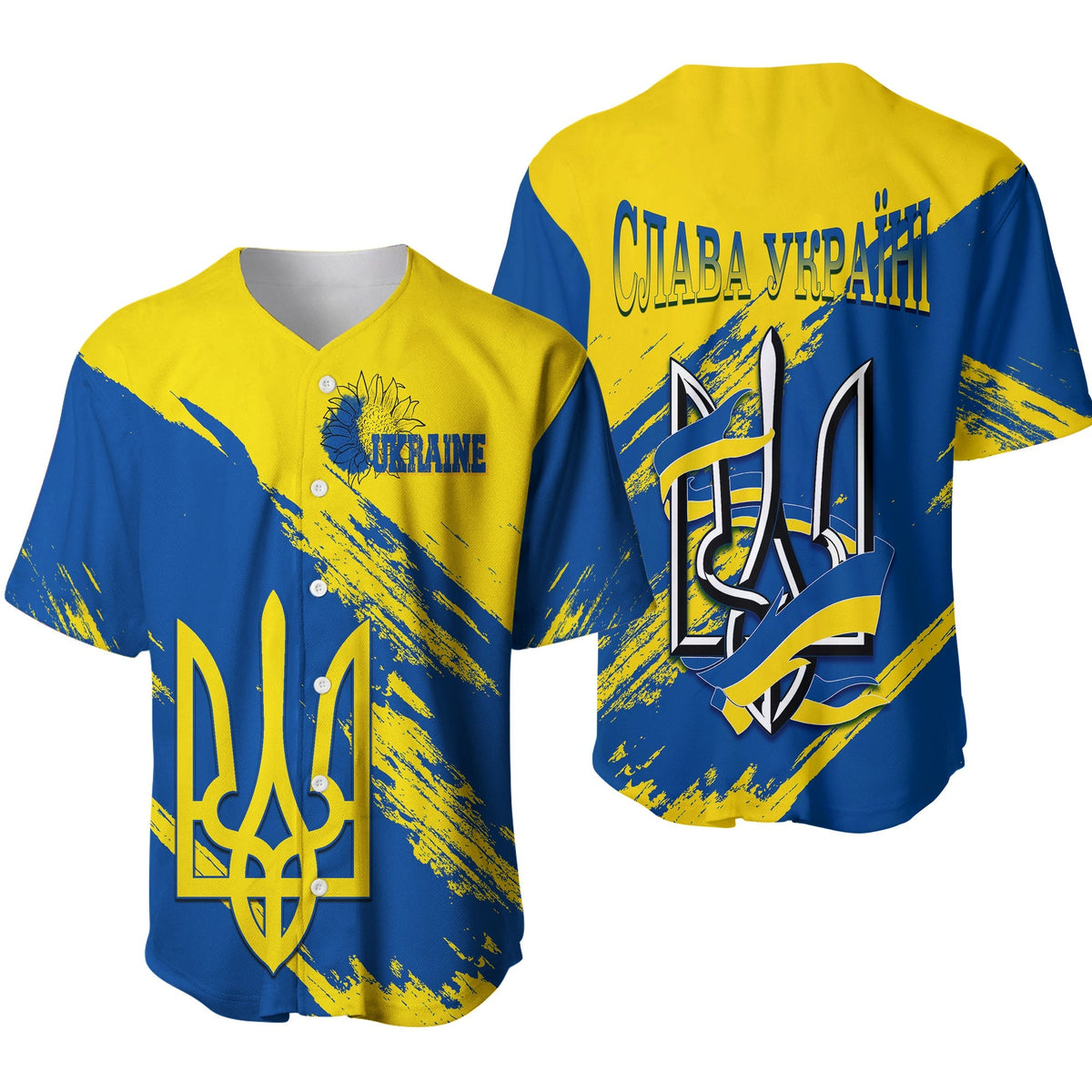 Ukraine Baseball Jersey Slava Ukraini Grunge Style LT7 - Wonder Print Shop