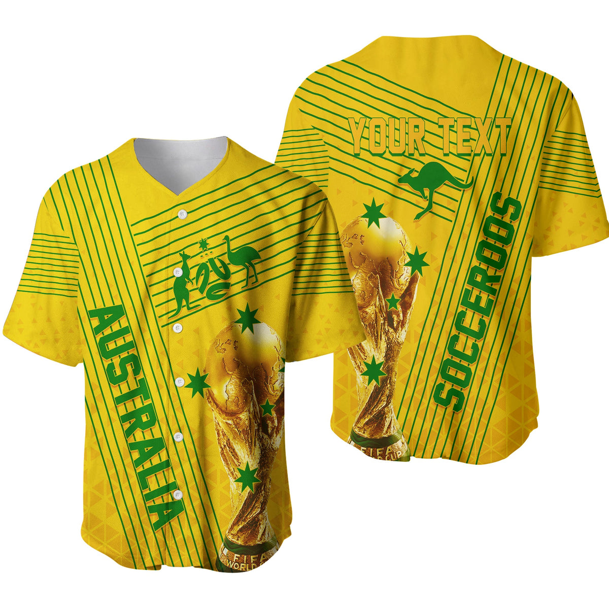 Personalised Australia Soccer WC 2022 Baseball Jersey Socceroos Sporty Style LT7 - Wonder Print Shop