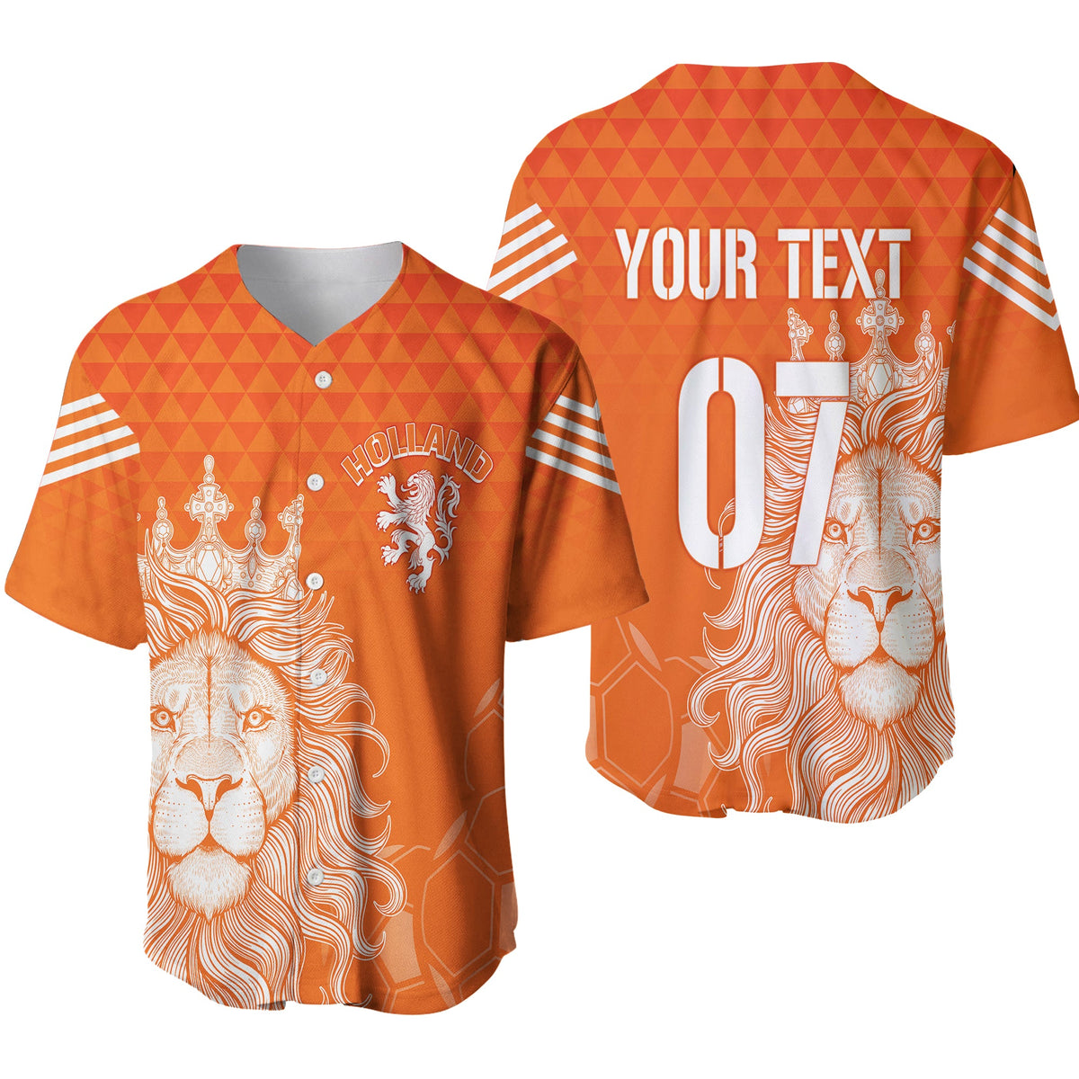 Personalised Netherlands World Cup 2022 Baseball Jersey Oranje Lions LT7 - Wonder Print Shop
