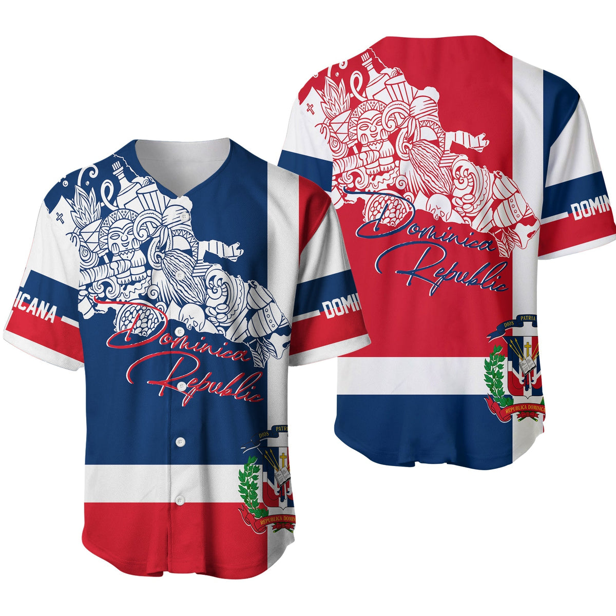 Dominican Republic Baseball Jersey Independence Day Flag Style LT7 - Wonder Print Shop
