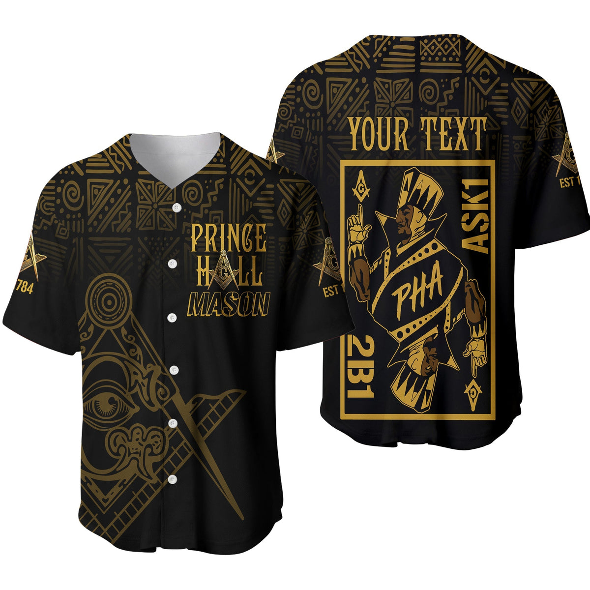 Personalised Prince Hall Mason Baseball Jersey Caste King 2B1 ASK1 LT7 - Wonder Print Shop