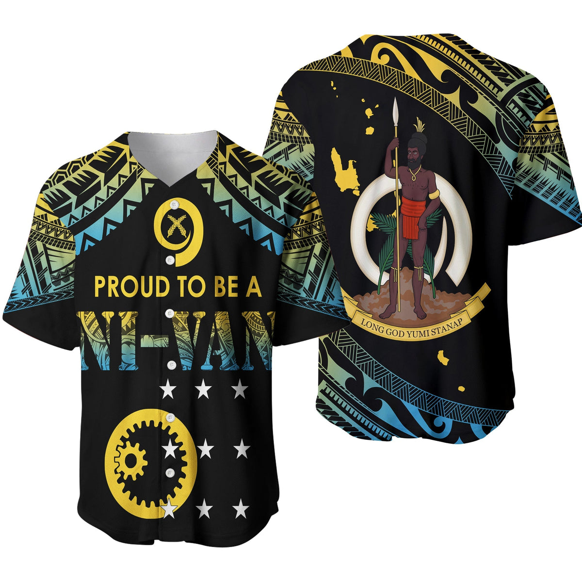 Vanuatu Proud To Be A Ni-Van - Polynesian Pattern Baseball Jersey - Sanma Province LT7 - Wonder Print Shop