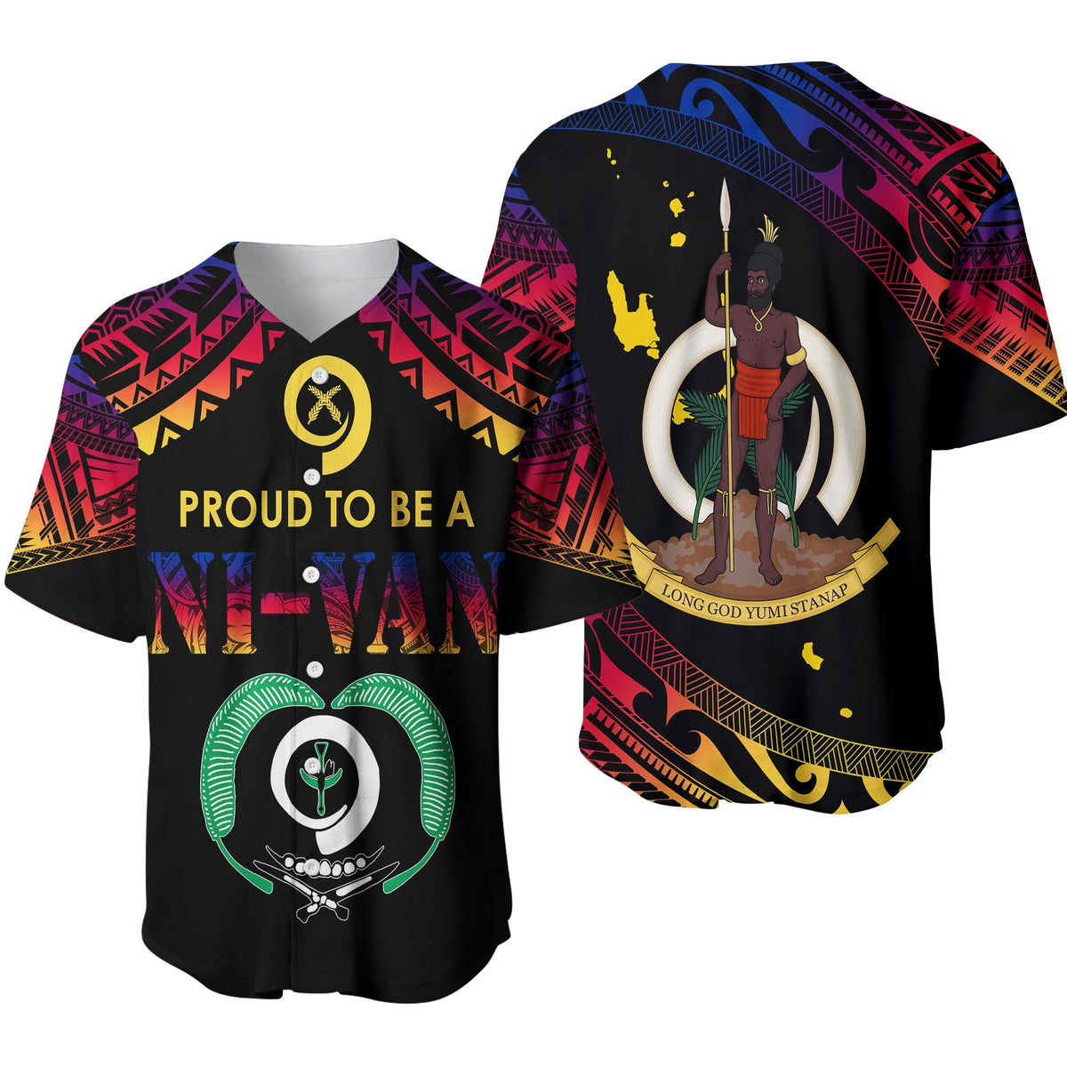 Vanuatu Proud To Be A Ni-Van - Polynesian Pattern Baseball Jersey - Torba Province LT7 - Wonder Print Shop