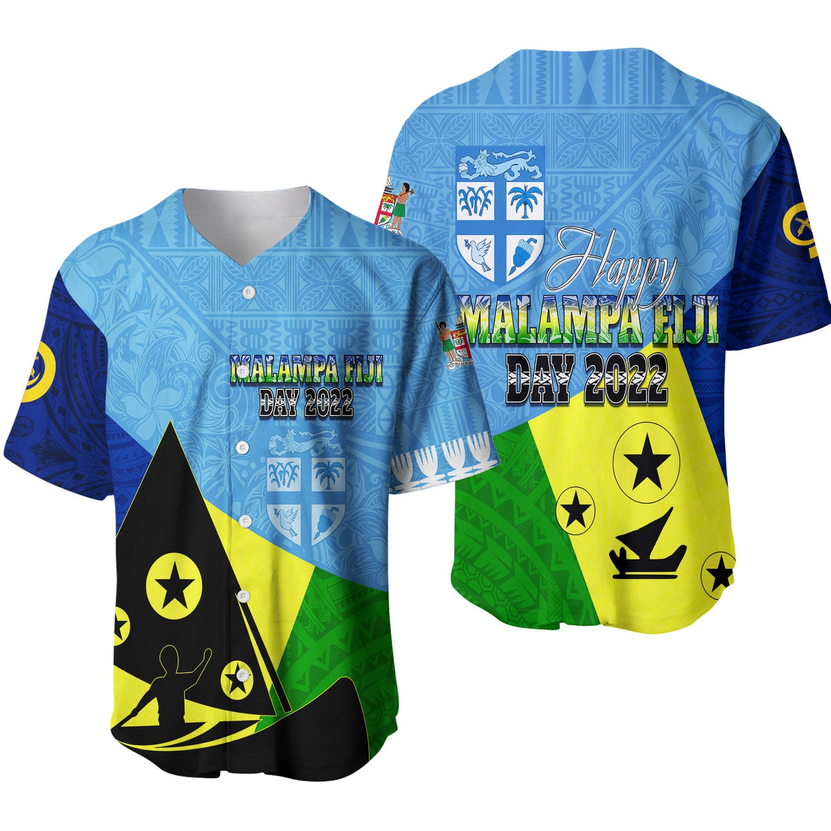 Malampa Fiji Day Baseball Jersey Mix Tapa Style LT7 - Wonder Print Shop
