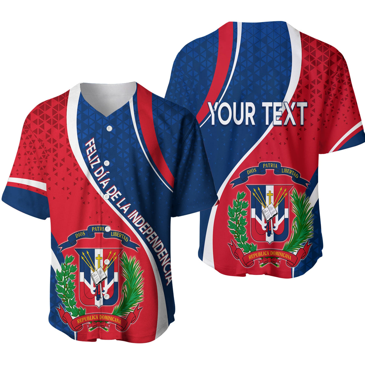 Dominican Republic Baseball Jersey Independence Day - Curve Style LT7 - Wonder Print Shop