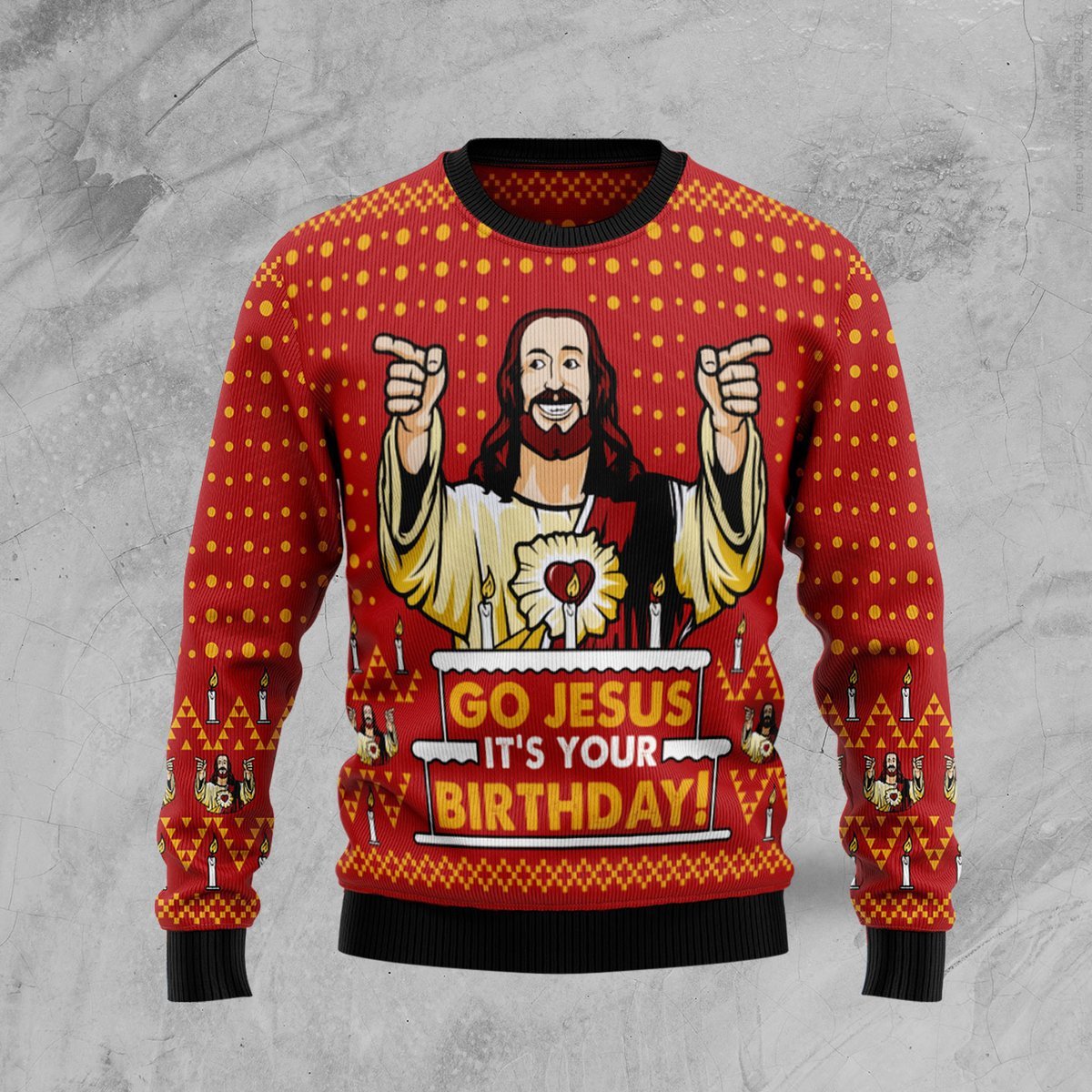 Jesus Birthday Ugly Christmas Sweater - Wonder Print Shop