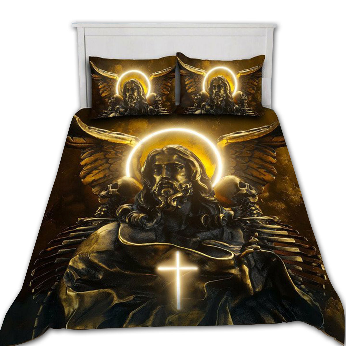 Jesus Strong Wing Cross Bedding Set - Wonder Print Shop