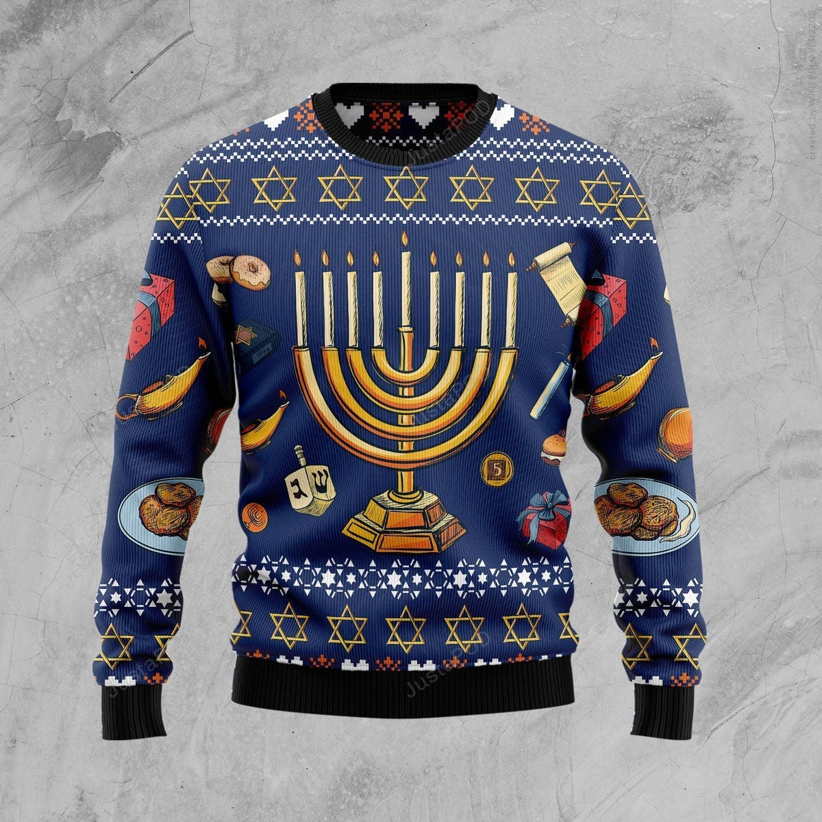 Jewish Hanukkah Christmas Ugly Christmas Sweater - Wonder Print Shop