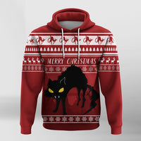 Jolakotturinn Iceland Yule Cat With Christmas Pattern Hoodie - Wonder Print Shop