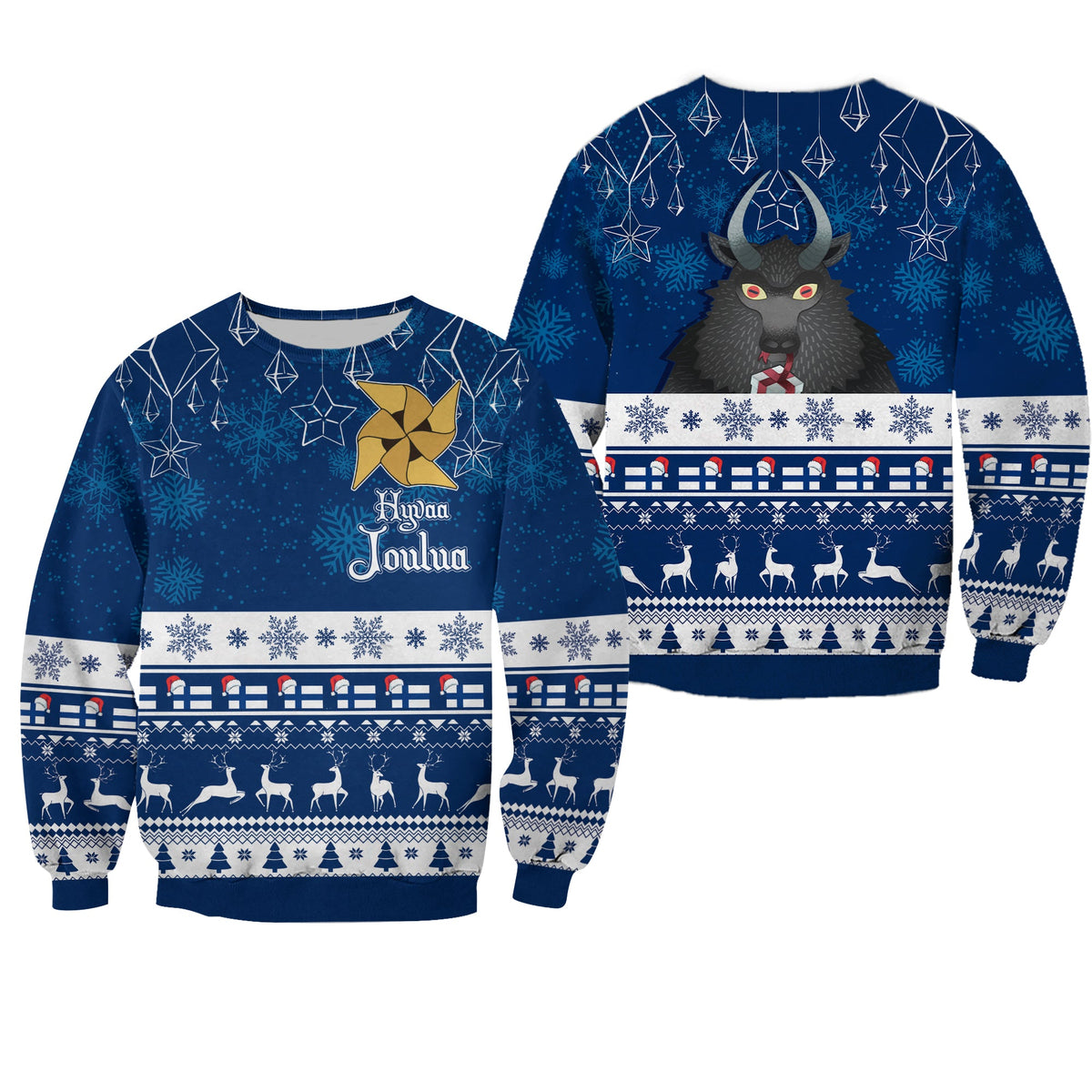 Joulupukki Finland Santa Christmas Sweatshirt - Himmeli Pattern - Wonder Print Shop