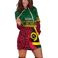 (Maina) Vanuatu Dreamy Hoodie Dress Flag and Pattern LT13 - Wonder Print Shop