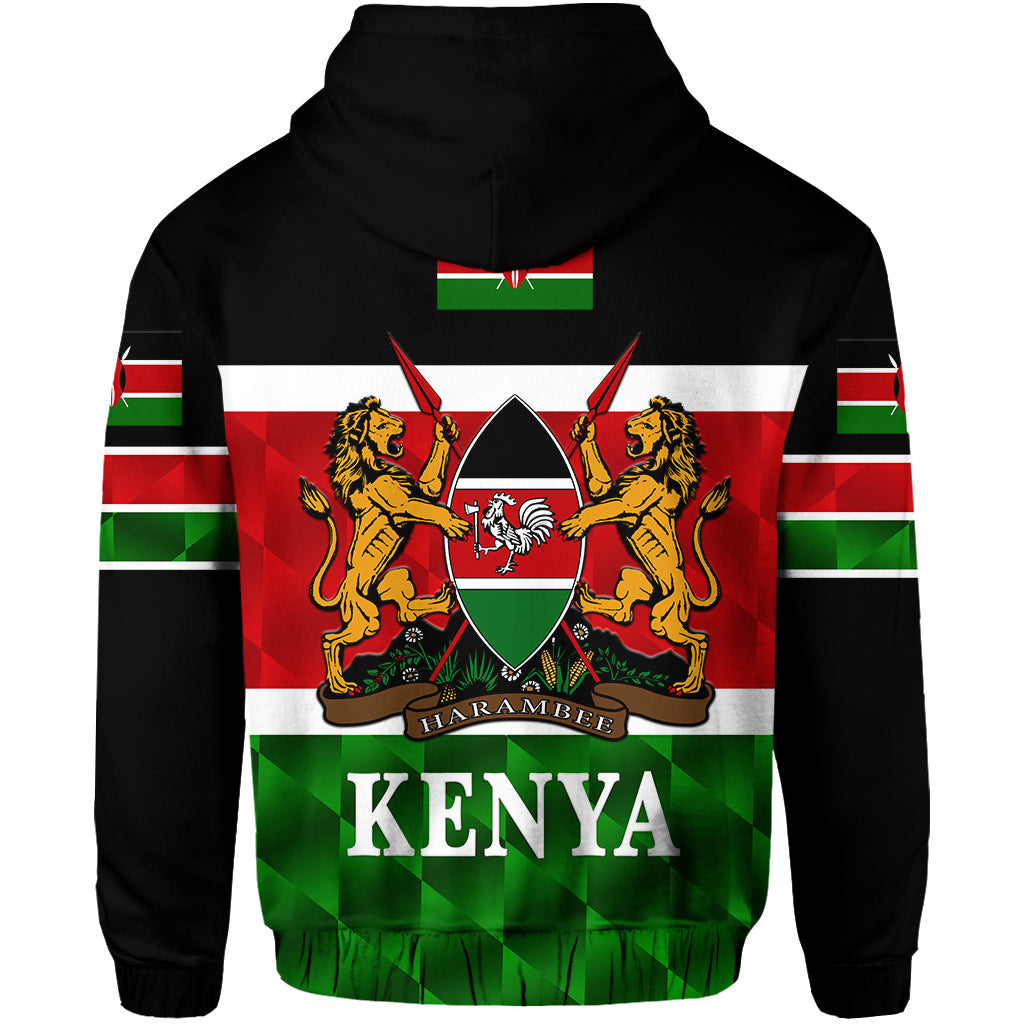 Kenya Coat Of Arms Zip Hoodie Flag Vibes LT8 - Wonder Print Shop