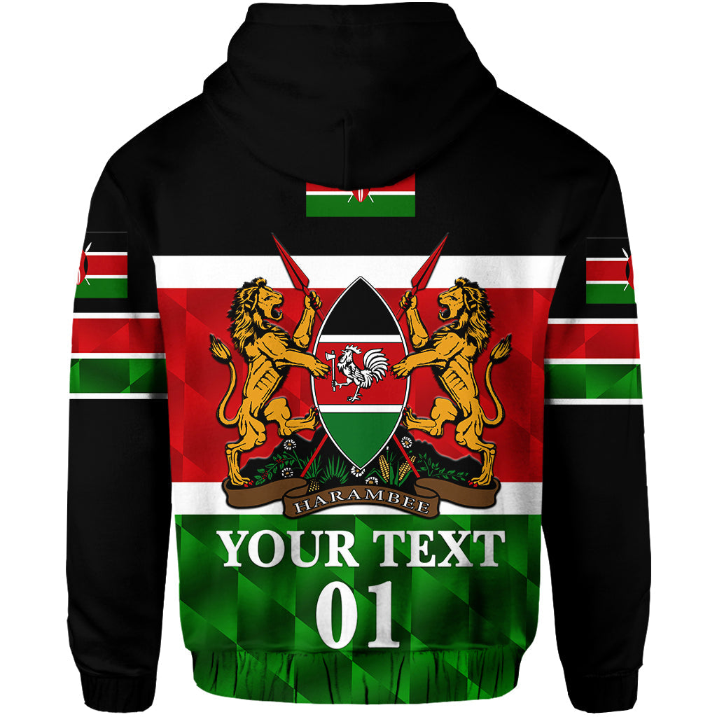 Custom Kenya Hoodie Coat Of Arms Flag Vibes LT8 - Wonder Print Shop