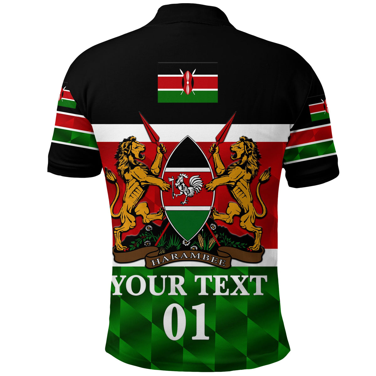 Custom Kenya Polo Shirt Coat Of Arms Flag Vibes LT8 - Wonder Print Shop