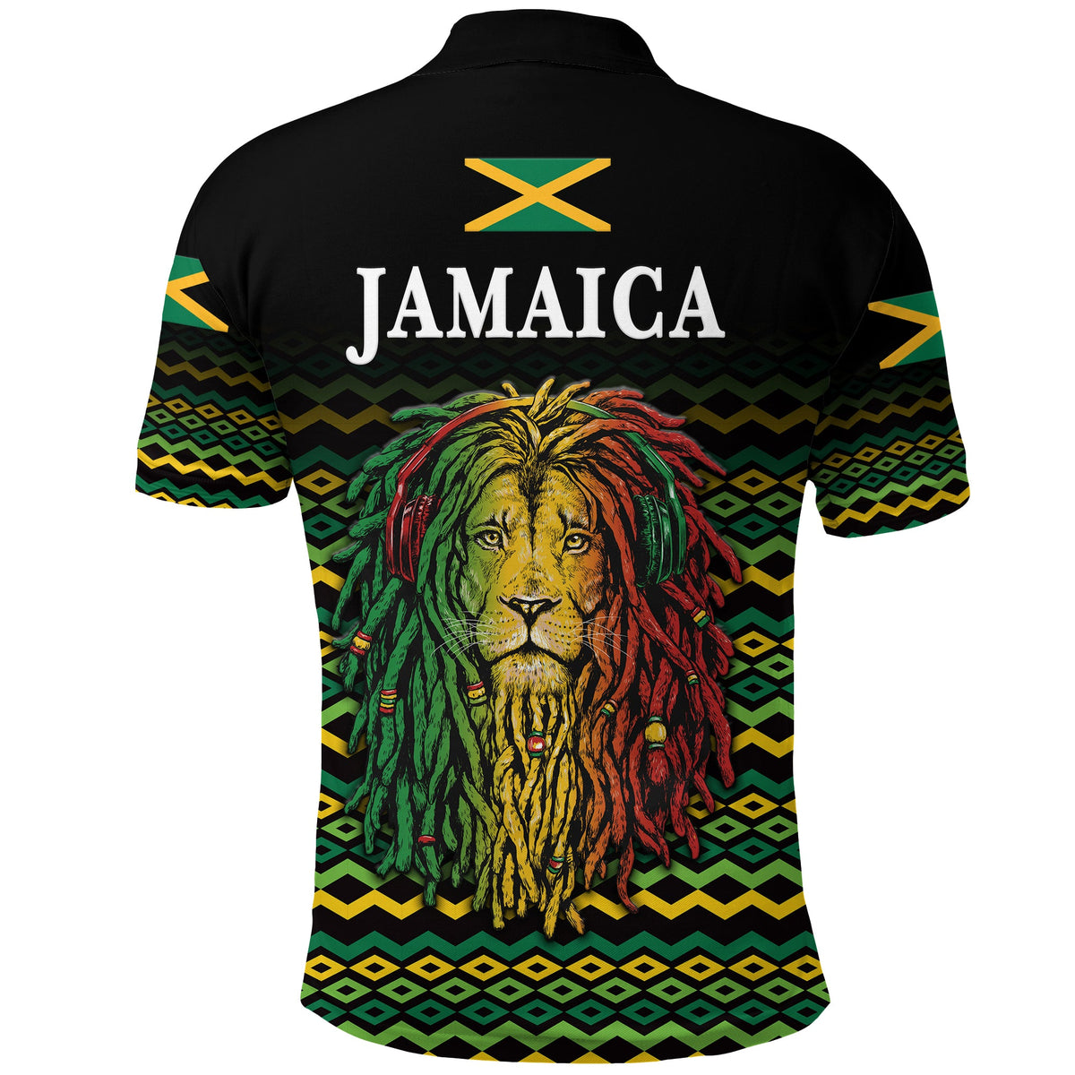 Jamaica Polo Shirt Unique Rastafarian Lion Flag Vibes LT8 - Wonder Print Shop
