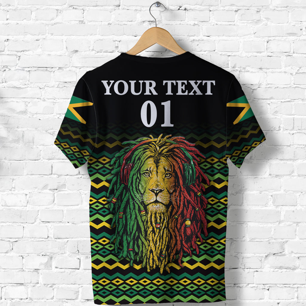 Custom Jamaica T Shirt Unique Rastafarian Lion Flag Vibes LT8 - Wonder Print Shop
