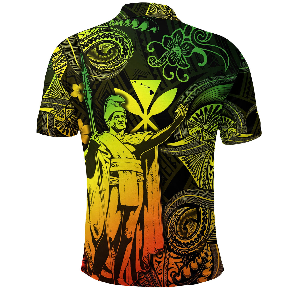 Hawaii Polo Shirt King Kamehameha with Polynesian Patterns Unique Style Reggae LT8 - Wonder Print Shop